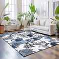 thumbnail image 3 of Area Rugs 3'x5', Navy Blue Black Coastal Turtle Carpet Runner Indoor Outdoor Rugs Home Decor Aesthetic, Nautical Sea Coral Shell Non Slip Mats Washable Accent Rug for Living Room Bedroom, 3 of 8