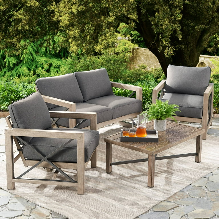 Better Homes Gardens Remsen 4 Piece Patio Conversation Set with