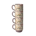 thumbnail image 5 of Better Homes & Gardens Edith Vine Floral 14 oz Stoneware Stacking Mugs with Metal Storage Rack, 5-Piece Set, 5 of 7