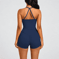 thumbnail image 5 of Girony Women Halter Tank Yoga Outfit Set, Square Neck Workout Cami Top & High Waist Athletic Biker Shorts, Soft Stretch Activewear for Gym Fitness, 5 of 7