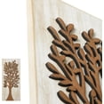thumbnail image 2 of SOFE Tree of Life Wall Sculptures, Farmhouse Rectangle Wall Art, Washed Wooden Wall Hanging Decor with Brown Family Tree, Living Room Bedroom Kitchen Wall Decor, Rustic Framed Artwork for Walls, 2 of 7
