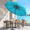 thumbnail image 4 of Gymax 10 FT Patio Umbrella w/Push Button Tilt & Crank 2-Tier Vented Top 8 Metal Ribs Turquoise, 4 of 10