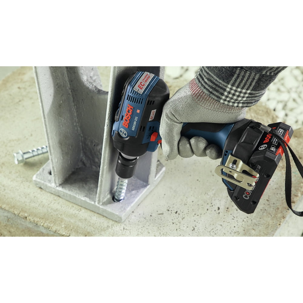 Restored Premium Bosch GDS18V-221B25-RT 18V EC Brushless Lithium-Ion 1/2 in. Cordless Impact Wrench Kit (4 Ah) (Refurbished)