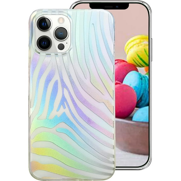 Compatible with iPhone 13 Pro Leopard Case for Women, Luxury Glitter Leopard Cheetah Print Designed Colorful Laser Iridescent Case Hard PC Bumper Slim Protective Bling Girly Case Cute