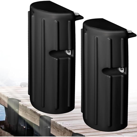 Dock Bumper Fender,Boat Dock Bumpers for Edge or Side,Marine Fender Guard,Vertical Protection,Durable Construction,Includes Mounting ,2 Pack-Black