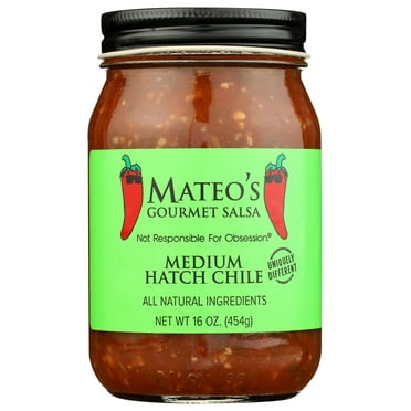 Pack of 6, Mateos Gourmet Hatch Chile Salsa, Medium, 16 oz