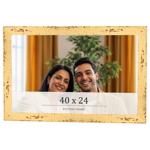 40x24 Frame Yellow Real Wood Picture Frame Width 1.25 inches | Interior Frame Depth 0.5 inches |