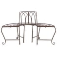 thumbnail image 4 of SAFAVIEH Abia Outdoor Patio Wrought Iron Semi Tree Bench, Rustic Brown, 4 of 10