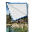 thumbnail image 2 of Lake Tahoe Soft Flannel Fleece Throw Blanket, Scenic American Places Mountains Snow Rocks in the California Summer, Cozy Plush for Indoor and Outdoor Use, 50" x 60", Multicolor, by Ambesonne, 2 of 5