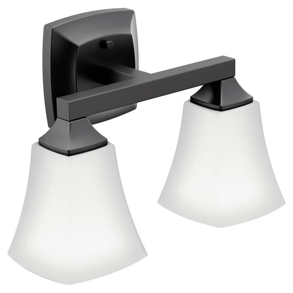 Moen Yb5162 Voss 2 Light 14" Wide Bathroom Vanity Light - Black