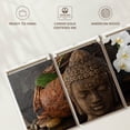 thumbnail image 6 of Elephant Stock Buddha Head Sculpture Wall Art - Horizontal Multi Panel Canvas - 3 Pieceliving Room Wall Decor - Photography Religion And Spirituality Multi Panel - Gray And Brown Decor - 38" x 18", 6 of 8