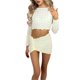 thumbnail image 1 of VISgogo, conjunto de camiseta y falda para mujer, blusas cortas de manga larga con burbujas de Color sólido a la moda y falda ajustada irregular VISgogo  moda, 1 of 4