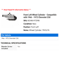 thumbnail image 2 of Front Left Wheel Cylinder - Compatible with 1966 - 1972 Chevrolet C50 - Dynamic Friction, 2 of 2