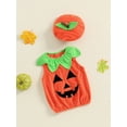 thumbnail image 4 of Children Halloween Pumpkin Costume for Kids Toddler Infant Baby Halloween Costume Outfit Vest Hat Set Cosplay for Boys Girls, 4 of 8