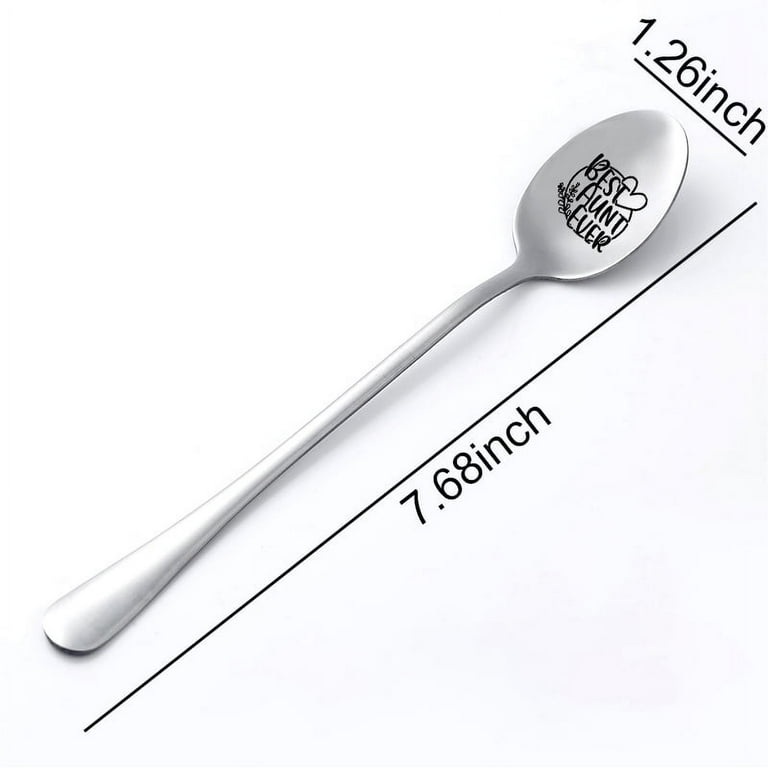 Special Auntie Spoon Gift - Engraved Stainless Steel Spoon For Tea Coffee Ice Cream Lovers