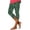 #136-Green, variant on TaTaai Elastic Printed Non-see-through Women Tight Fit Yoga Capri Leggings Stretchy Breathable Casual Daily Fashion Gym Active Cropped Pants Gift