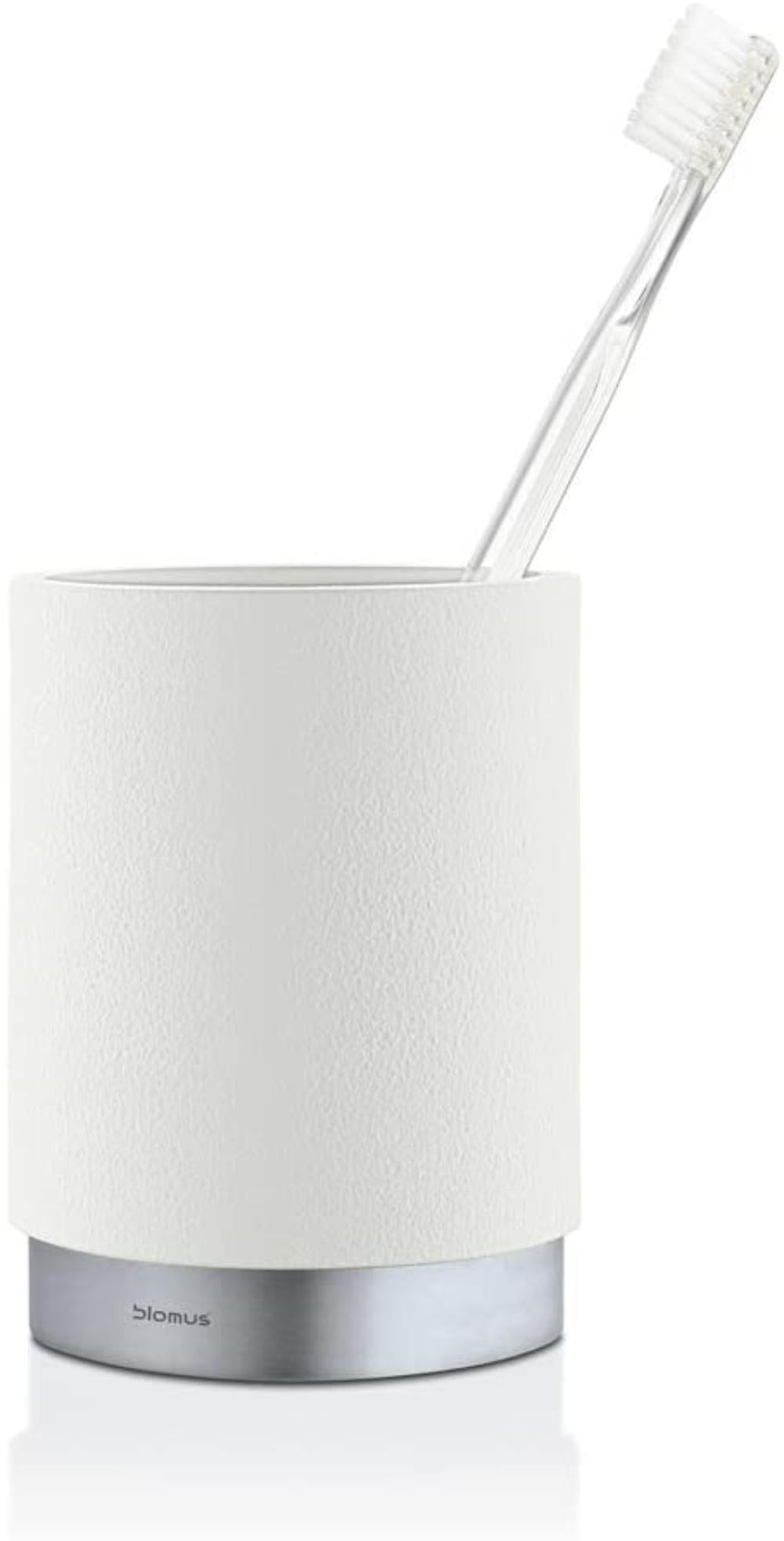 Blomus Ara Storage Container White Polystone w/ Brushed Matte Stainless Steel 