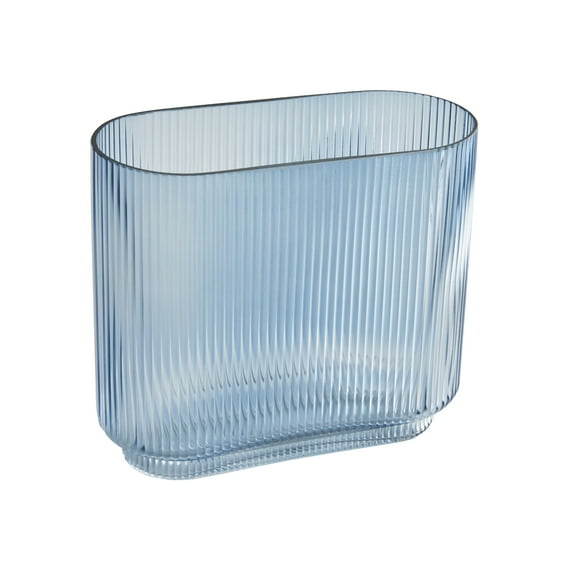 Better Homes & Gardens Ribbed Glass Vase, 7'', Blue