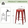 thumbnail image 6 of VINEEGO 24 Inches Metal Bar Stools High Backless Stackable Stools Indoor-Outdoor Counter Stools Set of 4 (Red), 6 of 7