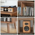thumbnail image 4 of Large Record Player Stand, Vinyl Record Storage Holder, Record Player Table with Power Outlet (walnut), 4 of 7