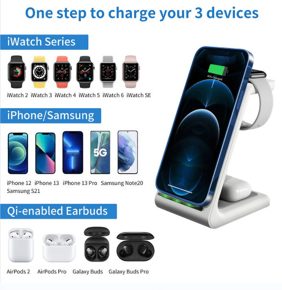 3 in 1 Wireless Charger, Fast Wireless Charging Stand,for iPhone and AirPods