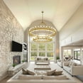 thumbnail image 6 of Farmhouse 60'' 2 Layer 54-Light Large Gold Wagon Wheel Chandelier for Porch,Living Room,High Ceiling, 6 of 8