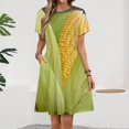 thumbnail image 2 of Corn Cob Women's Dress Short Sleeve Summer Sundress Summer Women Clothes, 2 of 7