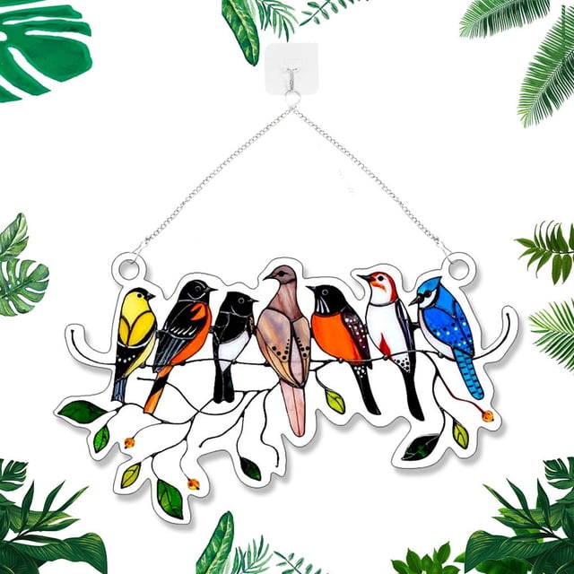 Vitrales Multicolor Colco para colgar ventanas de pájaros 205x125cm Cristal