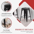 thumbnail image 4 of FDW Industrial of 4 Bar Outdoor Bar Stool Set of 4 Count Stools Counter Height, Black, 4 of 5