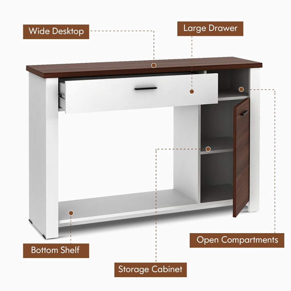 Spaco 48 Inch Console Table with Drawer and Cabinet, Entryway Table Hallway Table, Storage-Friendly Hallway Table for Foyer & Entry Spaces