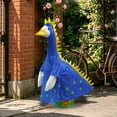 thumbnail image 4 of Sruoe Porch Goose Outfits, Blue Dinosaur Costume Goose Clothes Dress, Duck Clothes for 23" Cement Lawn Goose, Cartoon Garden Goose Clothing, Goose Costume for Courtyard Porch Outdoor Decor, 4 of 7