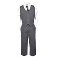 thumbnail image 7 of Boys Baby Toddler Kid Teen Formal Wedding Dark Grey Tuxedo Suits Artsy Tie S-20, 7 of 7