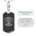 thumbnail image 2 of Hell Riders Wild And Free Biker Stainless Steel or 18k Gold Premium Swivel Dog Tag Keychain, 2 of 10
