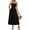 Black, variant on Women's Summer A-Line Midi Dress Smocked Spaghetti Strap Elastic Waist Dresses Sundress Pink XXL Fashion