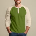 thumbnail image 6 of Hearthz Men's 3/4 Sleeve Baseball Raglan T-Shirts Summer Henley Shirts for Men Casual Cotton Sport Athletic Jersey Tee Tops ,Green S, 6 of 7