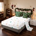 thumbnail image 4 of Manfei Snowman Twin Bedding 7pcs Snow Bedding Comforter Set, Mint Pink, Xmas Reversible, 4 of 6