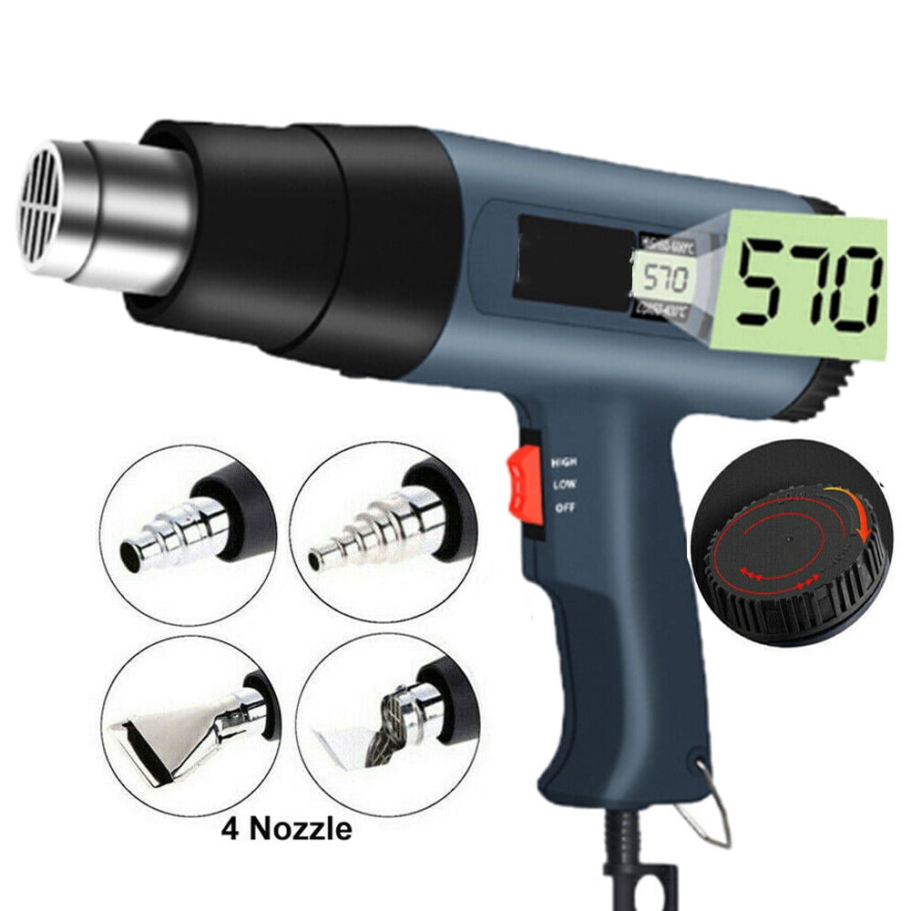 2000W Heat Gun Hot Air Gun with LCD Screen Display 2Temp Settings 4