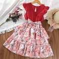 thumbnail image 2 of Toddler Girls Dresses Little Child Girls Dresses Summer Flying Sleeve Floral Print Dress 8-9 Years, 2 of 3