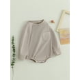 thumbnail image 4 of xiaxaixu Barboteuse pour Bébé, Manches Longues Col Rond Solide Vêtements d'Automne avec Poche pour Filles Garçons, 4 of 8