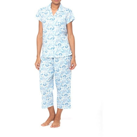 Simply Basic - Women's 2-Piece Classic Knit Pajama Set - Walmart.com