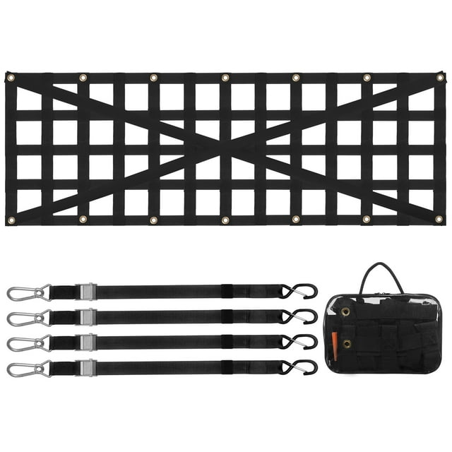 VEVOR Filet de Hayon pour Camionnette Filet de Hayon 54 Pouces x 18 Pouces Design Croisé Réglable