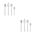 thumbnail image 1 of Naiovety Juego de cubiertos lavables de acero inoxidable, cucharas, vajilla, vajilla, accesorios de cocina para celebraciones de fiestas de Plata 2piezas, 1 of 6