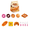 Light red, variant on Kids Cutting Food Set with 12Pieces Pretend Play Food Kitchen Accessory Toys, Bread Food Baking Set for Boys Girls Outdoor Camping-Violet