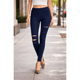 thumbnail image 3 of Women's Ripped Jeggings Distressed Jean Legging Pull On Stretch Skinny Pants Size S-XXXL 29" Inseam, 3 of 6