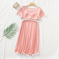 thumbnail image 6 of Sakmal Modal Nightgowns for Women Ultra-Soft Breathable Pink Sleep Dress Short Sleeve Long Crew Neck Solid Nightgowns M-2XL, 6 of 9