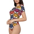 thumbnail image 2 of Naloa Fox Face Women's Short-Sleeved Onesie, One-Piece Swimsuit for Parties, dates, clubs - X-Large, 2 of 9