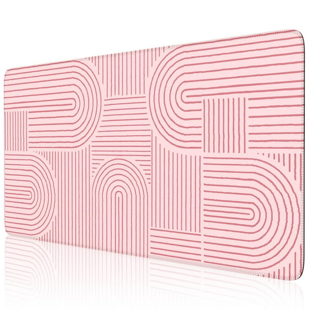 Mouse Pad iCasso Rosa Alfombrilla de Escritorio 90x40 cm Grande Antideslizante