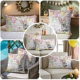 thumbnail image 5 of Easter Decorative Throw Pillow Covers 18x18 Inch Set of 2 Bunny Easter Eggs Home Decor Pillow Cases for Couch, Colorful Eggs Flower Wood Grain Cushion Case for Living Room Bedroom Bed Car Chair, 5 of 9