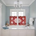 thumbnail image 3 of 2 Panels Kitchen Tier Curtains 39 Inch Length, Red Boho Grommets Window Treatment Curtain, Multicolored Colorful Tainted Pattern Tribal Thermal Curtains Drapes for Living Room/Bathroom, 3 of 9