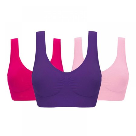 

Women s 3 Pack Seamless Comfortable Sports Bra with Removable Pads
